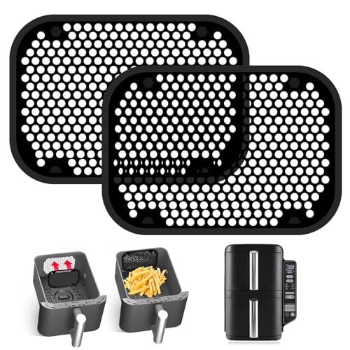 2 Stück Spritzschutz für Ninja Double Stack XL SL400EU und SL300EU Wiederverwendba Silikon Spritzschutz für Ninja Heißluftfritteuse Zubehör Spülmaschinengeeignet Hält Heizspirale und Ventilator Sauber von TOSAVGA