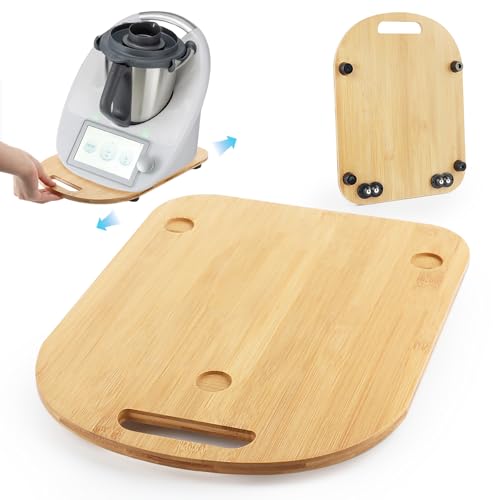 Gleitbrett für Thermomix TM6 / TM5, Holz Brett mit Rollen, Gleitbrett Zubehör mit Handgriff, Rollbrett für Thermomix Schnelles Bewegen & Sicherer Stand, Unterlage Gleiter Slider Gleitbrett für Thermomix TM6 / TM5, Holz Brett mit Rollen, Gleitbrett Zubehör mit Handgriff, Rollbrett für Thermomix Schnelles Bewegen & Sicherer Stand, Unterlage Gleiter Slider von TOSAVGA