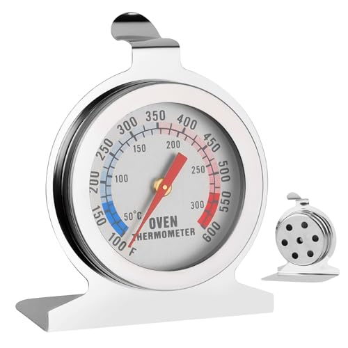 TOSAVGA Ofenthermometer, Edelstahl Ofenthermometer, Backofen Thermometer Innen, Kochthermometer für Backofen mit großem Zifferblatt, Analog Thermometer Kochen von TOSAVGA