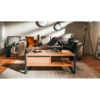 Couchtisch 100x40h cm mit Schublade und Fach in Eiche und Anthrazit - Denver von TOSCOHOME