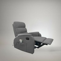 Manueller Relaxsessel mit 8 Massagepunkten, grauer Kunstlederbezug - Futura von TOSCOHOME
