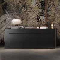 Modernes Sideboard mit 3 Türen 205x83H cm schwarz - Alce von TOSCOHOME