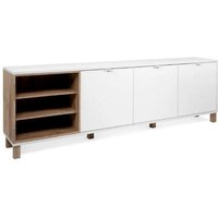 Sideboard 200 cm mit 3 Türen in Weiß und Eiche - Menorca 57A von TOSCOHOME