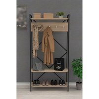 Eingangsschrank 90x180h cm mit Garderobe und Sonoma Eiche Farbe - Navis von TOSCOHOME