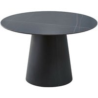 Runder Tisch aus schwarzer Keramik mit goldener Äderung - Lauren von TOSCOHOME