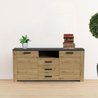 Sideboard mit 2 Türen und 3 Schubladen in Eiche und Anthrazit - Follow von TOSCOHOME