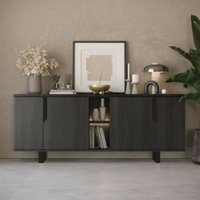 Sideboard mit 4 Türen und offenem Fach 205 cm Palisander schwarz - Zaira von TOSCOHOME