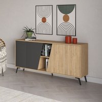 Sideboard mit Türen in Eiche und Anthrazit 180 cm - Fiona von TOSCOHOME