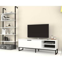 Wandsystem 180h cm TV-Ständer und Bücherregal weiß - Way von TOSCOHOME