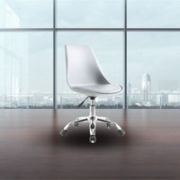 Weißer Bürostuhl mit Rollen und ergonomischem Sitz - LC719 von TOSCOHOME