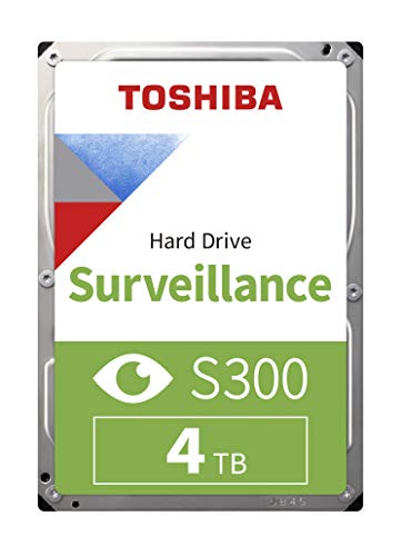 Toshiba 4TB S300 Surveillance 3.5' SATA Internal Hard Drive. 24/7 Operation, Supports 64 cameras, 128MB Cache, 110TB/Year workload,CMR,3yr Warranty (HDWT140UZSVA). von TOSHIBA