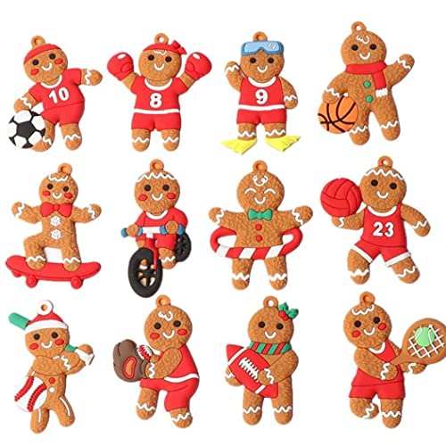 12 Stücke Lebkuchenmann Weihnachtsschmuck Für Weihnachtsbaum Dekorationen Lebkuchen Sportler Figuren Ornamente Weihnachtsdekorationen von TOSSPER