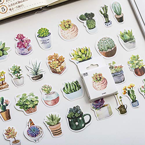 TOSSPER 1box Sukkulenten Aufkleber Set Dekorative Sticker Scrapbooking Tagebuch Album-Stock-Lable von TOSSPER