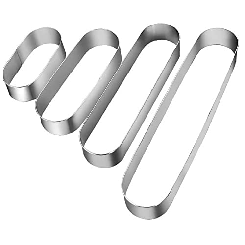 TOSSPER 4st Edelstahl Oval Mousse Cutter, Kuchenform Dessert Ring-gebäck-Form-backen-Werkzeug Für Küche von TOSSPER