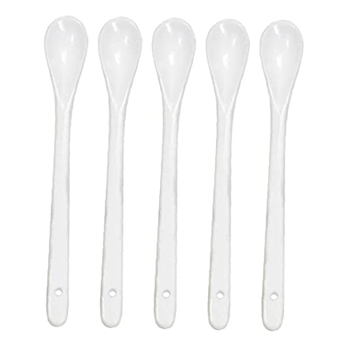 5pcs Keramik Kaffeelöffel Reines Weißes Porzellan Knochen Scoop Kleiner Kaffeelöffel Küche Geschirr Zubehör von TOSSPER