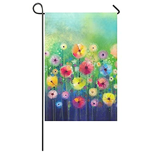 Gartenflagge Sommer Saisonale Aquarell-flaggen Doppelseitiges Dekoratives -flaggen Kleine Sackleinen-flaggen Für Garten-bauernhaus-rasen-terrasse von TOSSPER