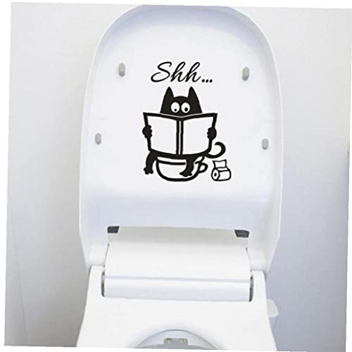 Niedliche Cartoon-katze-toiletten-aufkleber-badezimmertür-toilettensitz Dekorativer Aufkleber Lustiger Dekor Poster Abnehmbares Vinylwande von TOSSPER