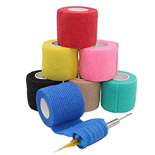 TOSSPER 1 Rolle Selbst Adherent Cohesive Klebeband, Elastischer Verband Rolls Sport Sportlich Wrap Für Knöchel Handgelenk Verstauchungen Geschwulst (zufällige Farbe) von TOSSPER
