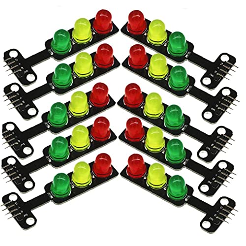 TOSSPER 10 Stücke 5v Mini Led Ampel DIY Rot Gelb Grünes Licht Elektronisches System Modul Wissenschaftliches Experiment Modul von TOSSPER