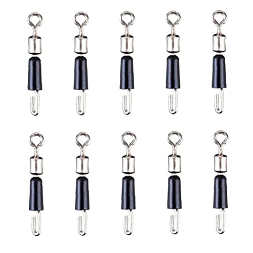TOSSPER 10 Stücke Angeln Rolling Swivel Schnellwechsel Wechselwirkung Carp Rigs, Angelausrüstung Schnellwechsel Swivels Carp Rigs Swing Snap Connector Carp von TOSSPER