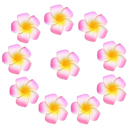 TOSSPER 10pcs Hawaii-Blumen-fälschungs-Haar-verzierung Plumeria Frangipani-Blume Für Strand Nach Hause Wedding Partei-Dekorationen 9cm von TOSSPER