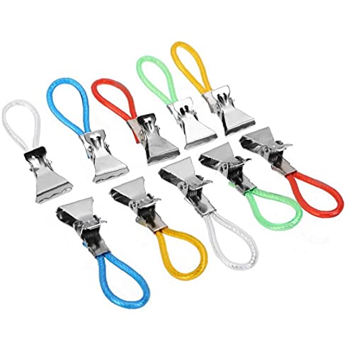 TOSSPER 10pcs Tuch Hängend Clips Multi Strand Geschirrtuch Clips Clamp Nützliche Haushalts Hooks Set Zufällige Farbe von TOSSPER