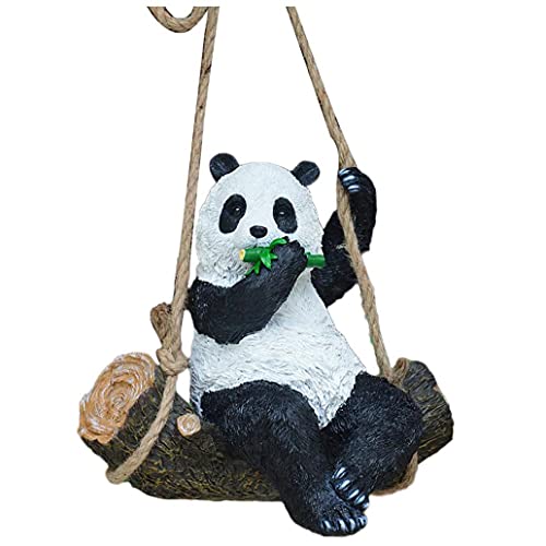 TOSSPER 1pc Tiergarten Statue Harz Netter Schwingen Panda Lustige Outdoor Sculpture Ornaments Dekor Figuren Für (Swinging Pose) von TOSSPER