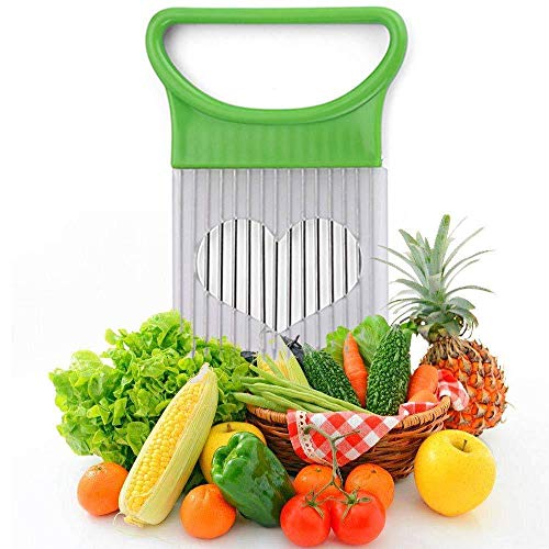 TOSSPER 1pc Zwiebel-Halter Gemüse Kartoffel Cutter Slicer Gadget Edelstahl-Gabel-Slicing Schnitte Chopper-küche-Werkzeug (zufällige Farbe) von TOSSPER