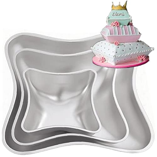 TOSSPER 1set Kissen Form Aluminium-Kuchen-Form, Kuchen-Kuchen-Muffin-backen-Werkzeug Nonstick Hitzebeständige Küchenzubehör von TOSSPER