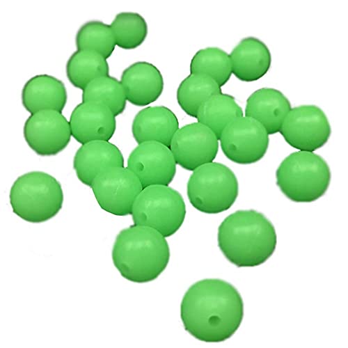 TOSSPER 200 Stücke Leuchtende Angeln Perlen Weiche Gummi Schwimmende Fluoreszierende Grüne Angelperlen Durchmesser 8mm von TOSSPER