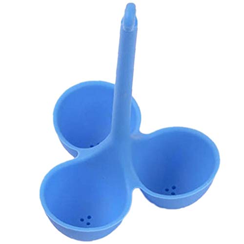 TOSSPER 3 Löcher Eierkocher Silikon Eierkocher Ei-behälter Küchenhelfer Ei Rack (blau) von TOSSPER