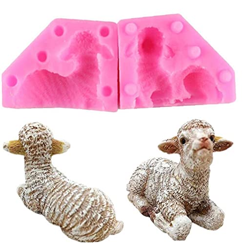 TOSSPER 3D-Schaf-silikon-seifen-Form-Kerze-Polymer Clay Moulds Fondant-Kuchen Decorarting Werkzeuge Süßigkeit Schokolade Zuckermasse Backblech von TOSSPER
