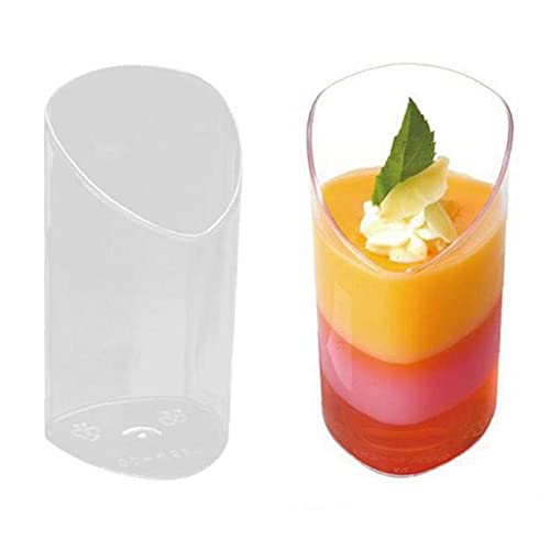 TOSSPER 5 Stücke 80ml Glanted Zylinder Mini Transparent Dessert Appeter Cups Tiramisu Tassen Für Hochzeiten Party von TOSSPER