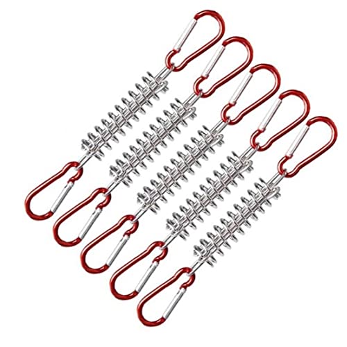 TOSSPER 5 Stücke Stahlzelt Seil Anspanner Karabinerclips Kordel Einsteller Drawator Outdoor Camping Winddichte Frühlingszelt Schnalle von TOSSPER