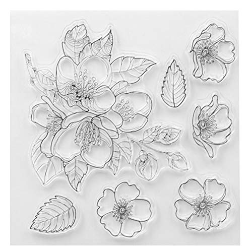 TOSSPER Blumen Transparent Klare Silikonstempel-Set Für Scrapbooking/Fotoalbum Dekorative Stempel, 10*10cm TOSSPER Blumen Transparent Klare Silikonstempel-Set Für Scrapbooking/Fotoalbum Dekorative Stempel, 10*10cm von TOSSPER