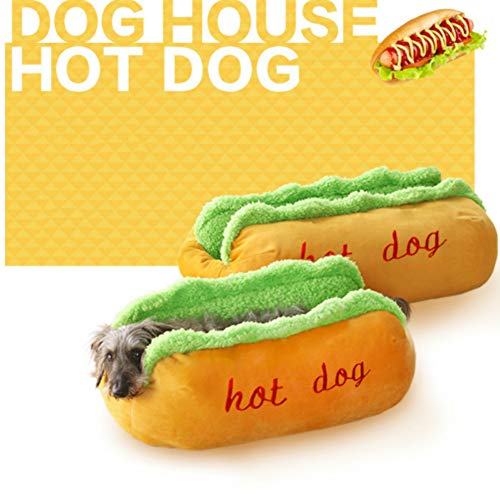 TOSSPER Hot Dog Form Haustier Sofa Weiche Nette Hundebetten Cozy Welpen-Katze Schlafkissen Kitten Warm Mat 60cmx50cmx23cm von TOSSPER