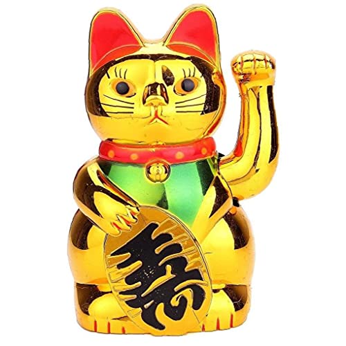 TOSSPER Japanisch Maneki Neko Nette Glückliche Katze Waving Elektro Reichtum Willkommen Für Cat Home Shop Hotel-Dekoration 5inch von TOSSPER