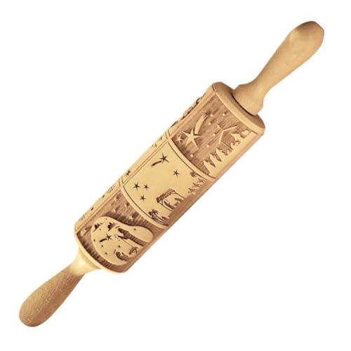 TOSSPER Krippe Gravierte Rollstift Prägung Teigrolle Weihnachten Cutter Weihnachtskammer Geschnitzte Form Küche Backen Zubehör TOSSPER Krippe Gravierte Rollstift Prägung Teigrolle Weihnachten Cutter Weihnachtskammer Geschnitzte Form Küche Backen Zubehör von TOSSPER