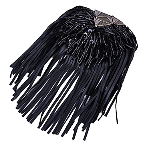 TOSSPER Mädchen Leder Tassel Epauletten Frauen-Schulter-fransen Brosche Abzeichen Damen-nachtpartei-Uniformen Zubehör von TOSSPER