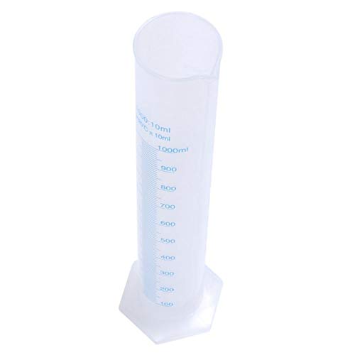 TOSSPER Mess 1000ml Plastikzylinder Reagenzglas Flasche Achteckiger Basis Für Experimente Und Lehr Weiß Hoch 41cm von TOSSPER