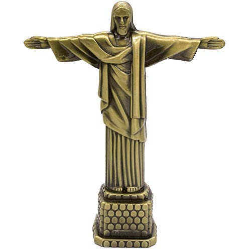 TOSSPER Metall Brasilien Cristo Redentor Figurine Katholische Jesus-Statue Ornament Office Home Desktop-Dekoration Geschenk von TOSSPER