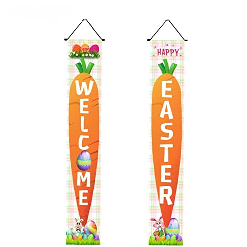 TOSSPER Ostern Verandazeichen Willkommen Ostern Hängende Banner Ostern Poster Türhänger Für Indoor Outdoor Ostern Türdekoration von TOSSPER