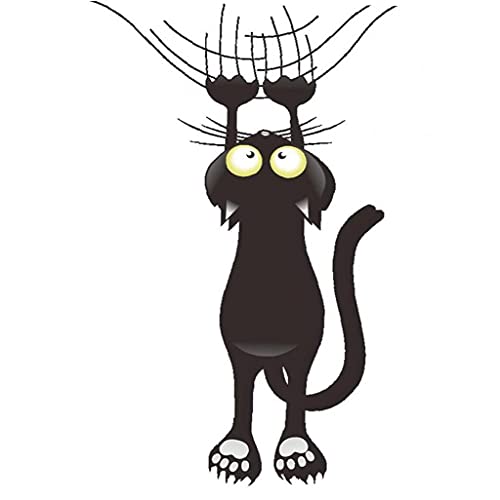 TOSSPER Schwarze Katzen Wandaufkleber DIY Selbstklebende Tier Wandtattoos Kunst Dekor Für Schlafzimmer Wohnzimmer Kühlschrank Wc von TOSSPER