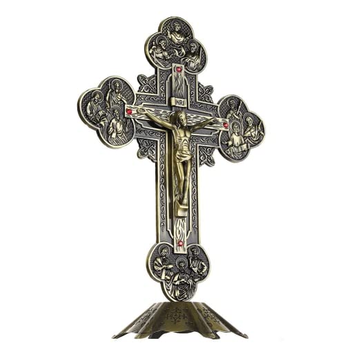 TOSSPER Wand Kreuz Kruzifix Messing Jesus Christus Altar Kreuz Jesus Religious Hauptdekor Geschenk Für Geburtstage Ostern Weihnachten Hochzeit 21 cm von TOSSPER