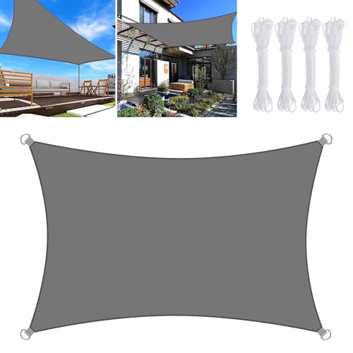 TOSUTO Sonnensegel Wasserdicht 2x3m Rechteckig,Sonnensegel Sonnenschutz Garten Balkon Wetterschutz wasserabweisend mit 95% UV Schutz,Outdoor-Sonnenschutz für Balkon Terrasse Garten Camping von TOSUTO