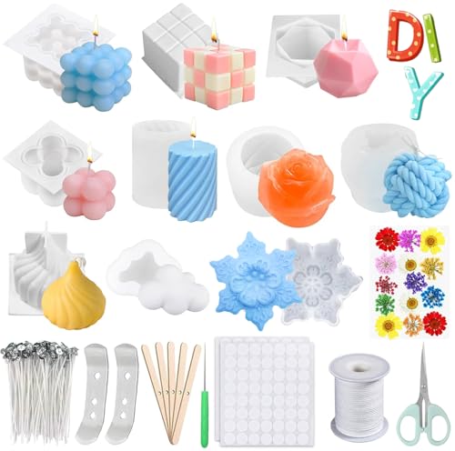TOSUTO Silikonform Kerzen,Kerzen Formen Gießen Set,Silikon Bubble Kerzen Formen,Kerzenform Bubble Kerzen Kit,Silikonformen Gießformen,3D DIY Silikonform Kerzen-Gießen Formen und Kerzendocht Set TOSUTO Silikonform Kerzen,Kerzen Formen Gießen Set,Silikon Bubble Kerzen Formen,Kerzenform Bubble Kerzen Kit,Silikonformen Gießformen,3D DIY Silikonform Kerzen-Gießen Formen und Kerzendocht Set von TOSUTO