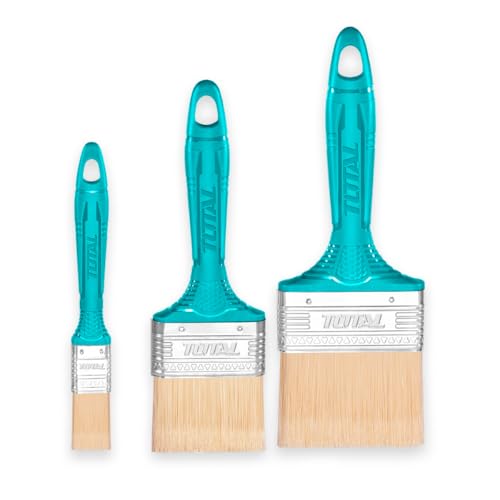 TOTAL - 3-Teiliges Pinselset für Ölfarben - Robuste Borsten - Kunststoffgriff - Verschiedene Größen für Präzision und Deckkraft - Für Profi- und Heimwerkergebrauch von TOTAL