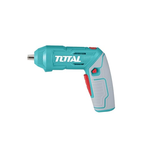TOTAL - Akku-Schrauber 4V | Einschub von 1/4'' | 2 Arbeitspositionen | USB Typ C Ladeanschluss | LED-Licht | Inklusive Koffer mit 19 Bits | Integrierter Akku | Ladegerät Nicht Enthalten von TOTAL