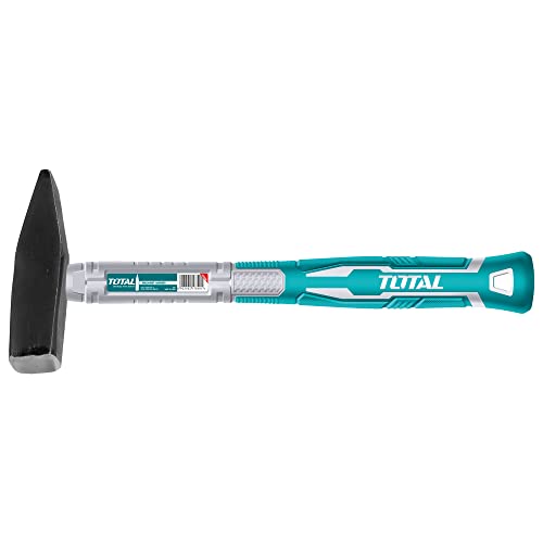 TOTAL - Mechanikerhammer | 300 g | Ideal für Mechanikerarbeiten | Zum Schlagen von Metallteilen oder Blechen | Kopf aus Stahl | Griff aus Fiberglas von TOTAL