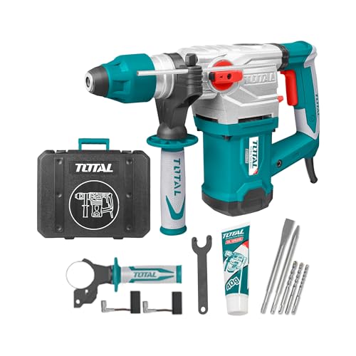 TOTAL - Kombihammer 1500 W | 5,5 J Schlagenergie | 850 U/min für Stahl, Holz & Beton | SDS-plus-Aufnahme, inkl. 3 Bohrer & 2 Meißel | Weiß und Blau, 1/2pollice, Metall TOTAL - Kombihammer 1500 W | 5,5 J Schlagenergie | 850 U/min für Stahl, Holz & Beton | SDS-plus-Aufnahme, inkl. 3 Bohrer & 2 Meißel | Weiß und Blau, 1/2pollice, Metall von TOTAL